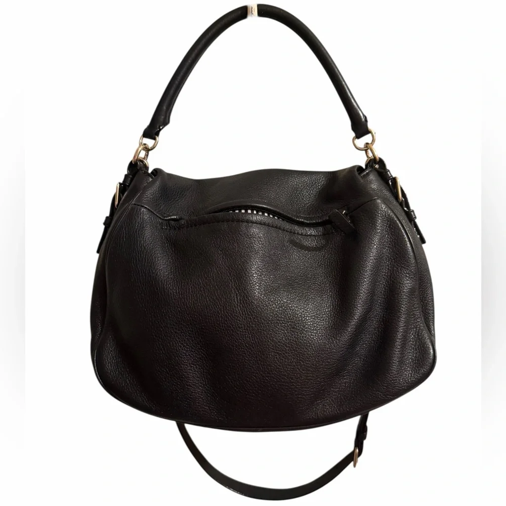 KATE SPADE COBBLE HILL LITTLE MINKA BLACK LEATHER CROSSBODY I TOP HANDLE PURSE_2